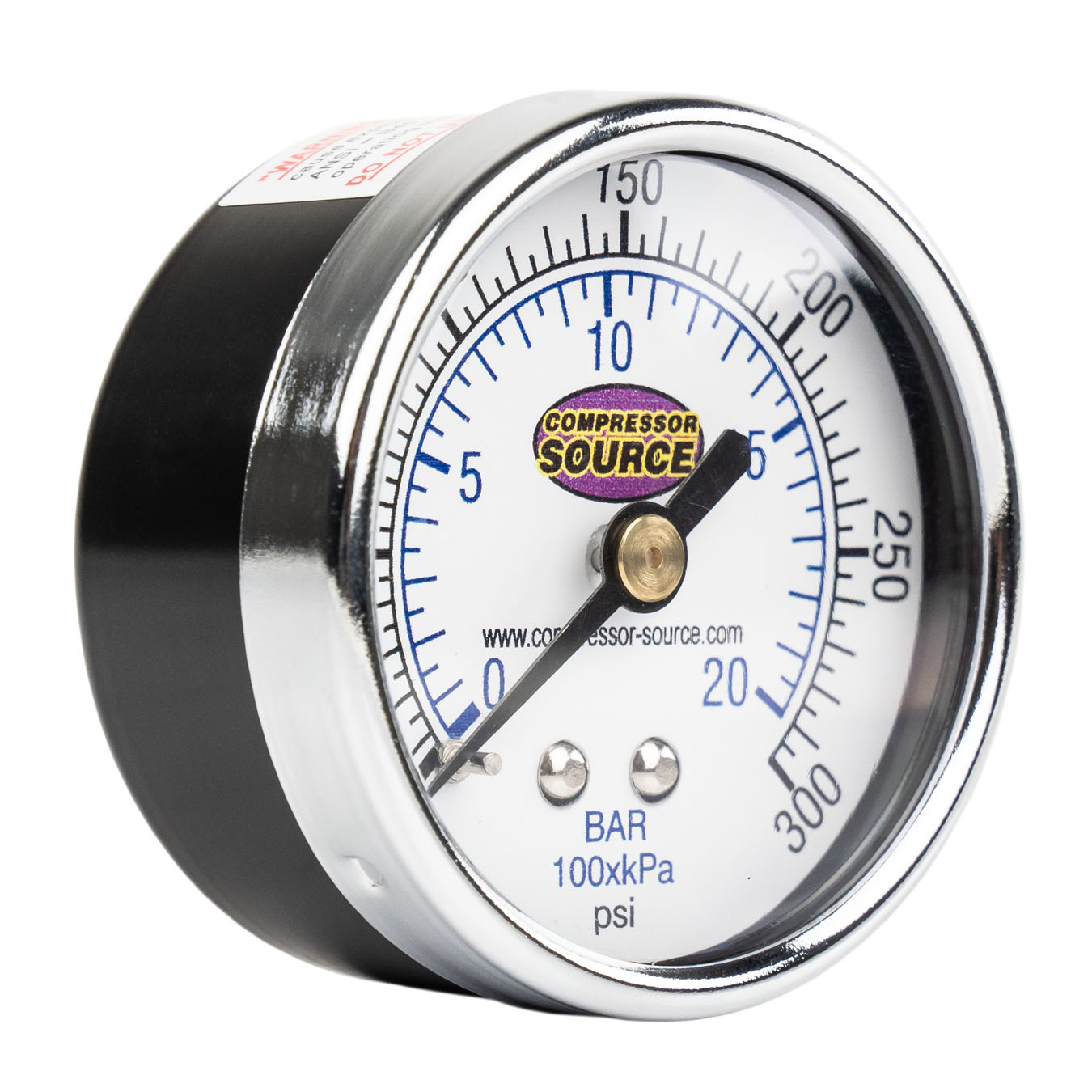 Quality 0300 PSI Air Pressure Gauge 1/4" NPT Center Back Mount CBM 2